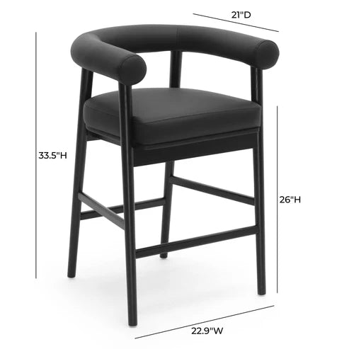 LARA VEGAN LEATHER COUNTER STOOL