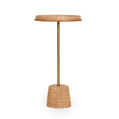 WOVEN NATURAL RAFFIA CONTRACT GRADE SIDE TABLE