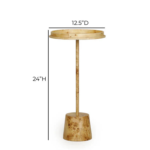 DESTINS NATURAL BURL CONTRACT-GRADE SIDE TABLE