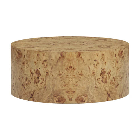 AMIA NATURAL BURL ROUND COFFEE TABLE
