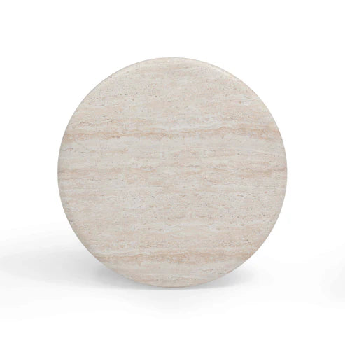 CINDY FAUX TRAVERTINE SIDE TABLE