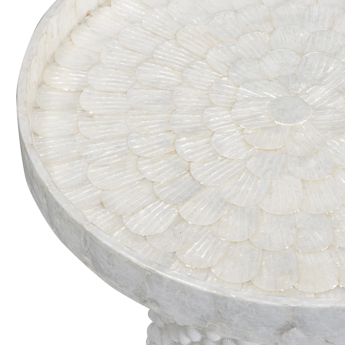 COASTAL SEASHELL ROUND SIDE TABLE