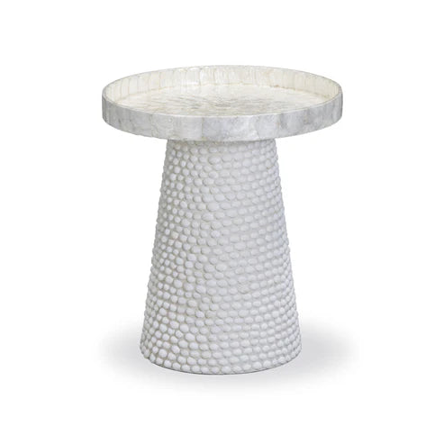 COASTAL SEASHELL ROUND SIDE TABLE