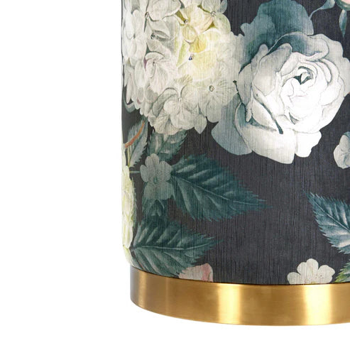OPAL FLORAL VELVET OTTOMAN