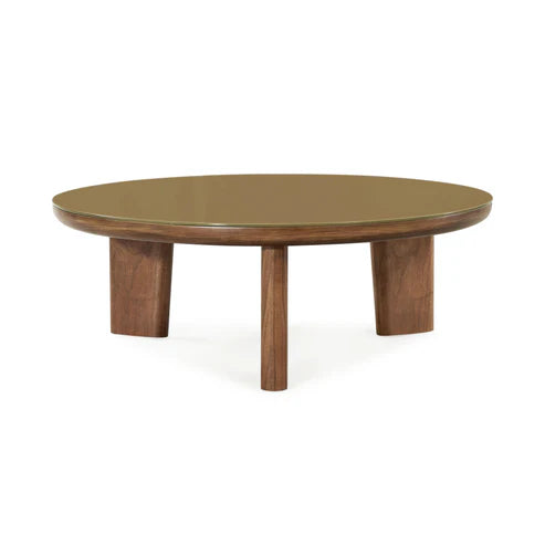 OTA WALNUT AND GLASS COFFEE TABLE