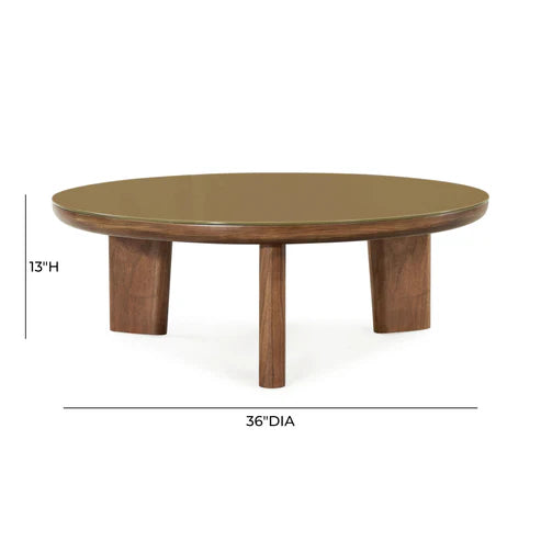 OTA WALNUT AND GLASS COFFEE TABLE