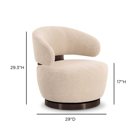 AUGUST CREAM SWIVEL ACCENT CHAIR