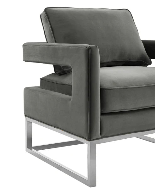 AVRY GREY VELVET CHAIR