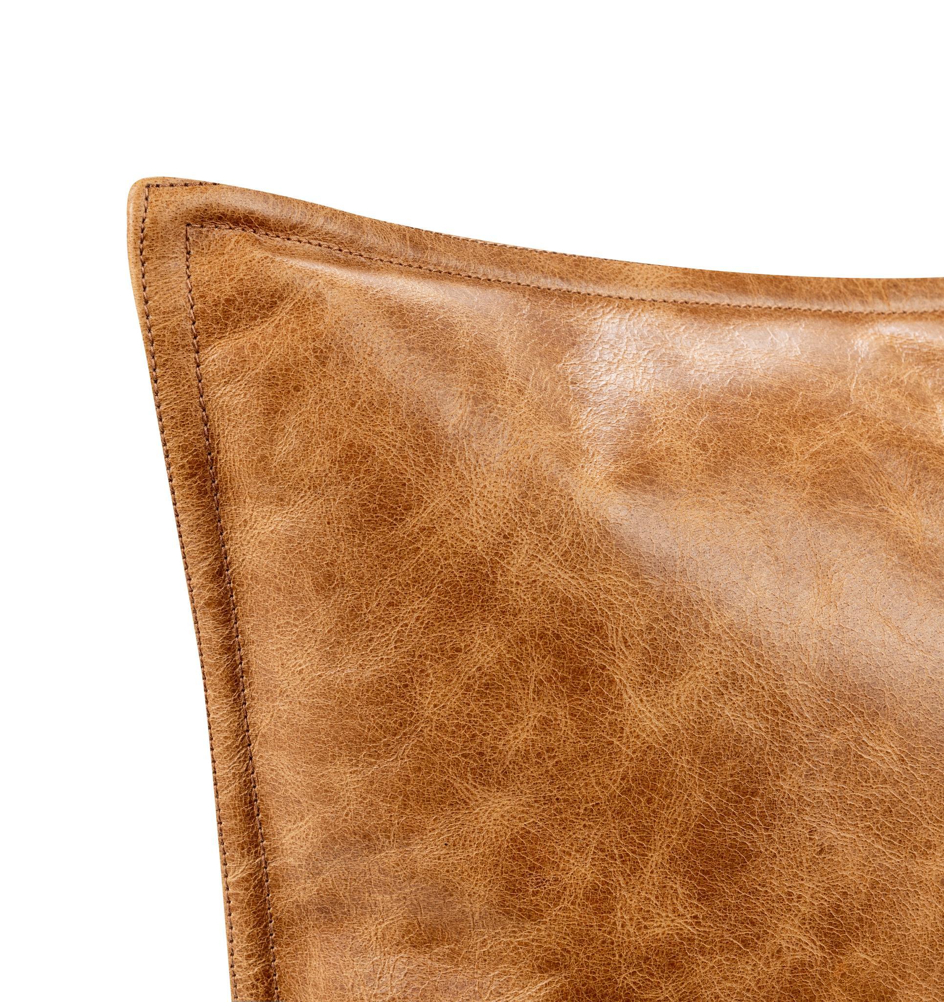 LEATHER CHESTNUT PILLOW