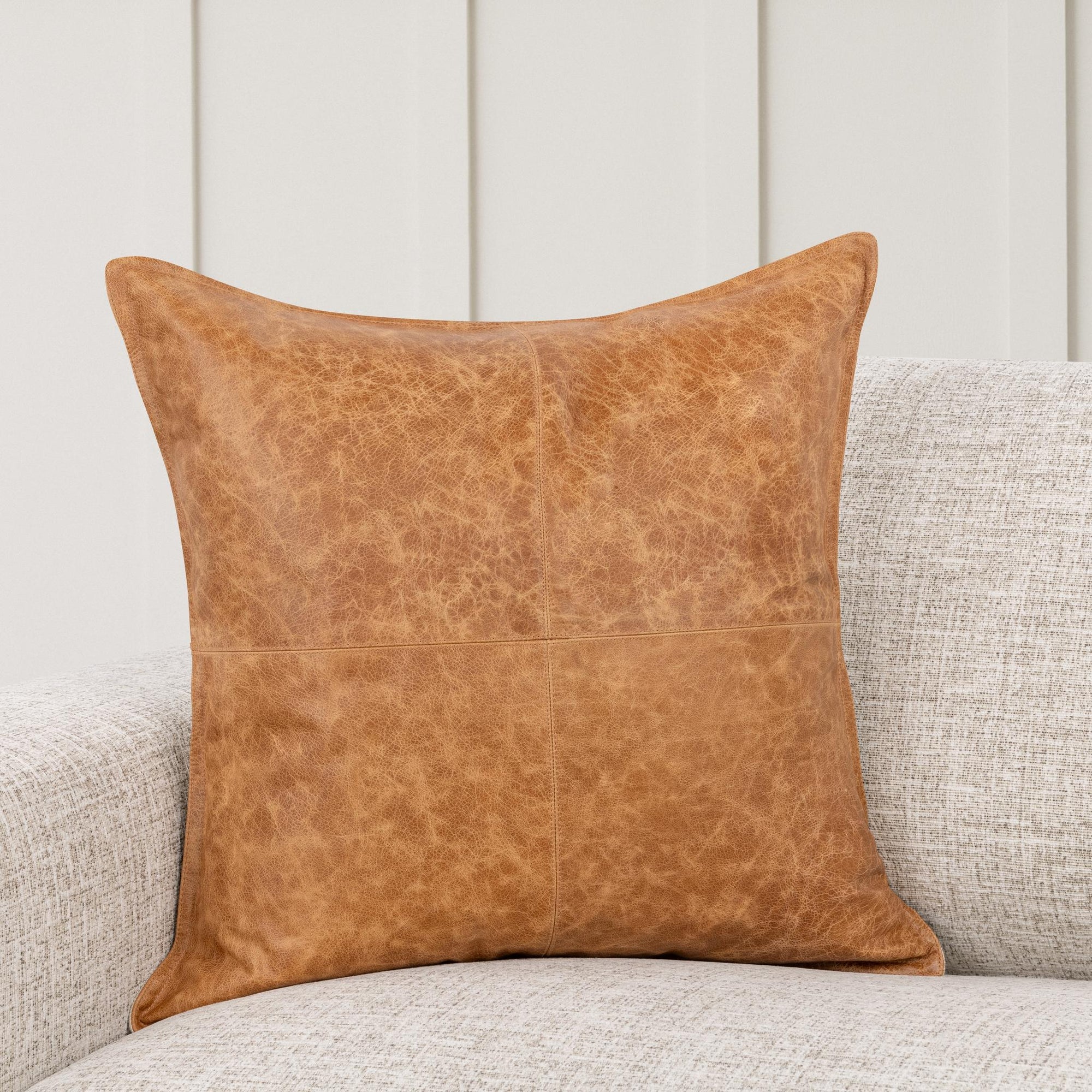 LEATHER CHESTNUT PILLOW