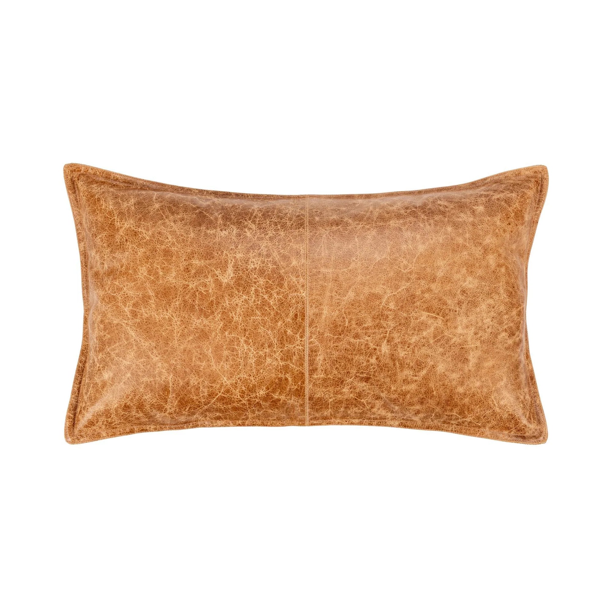 LEATHER CHESTNUT KIDNEY PILLOW
