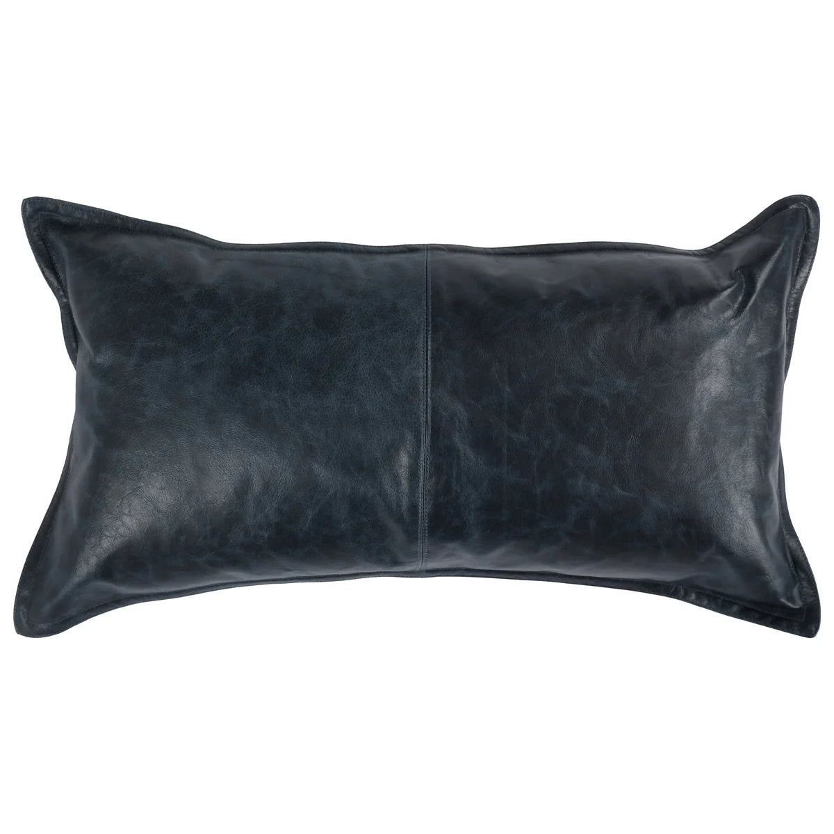 BLUE LEATHER PILLOW