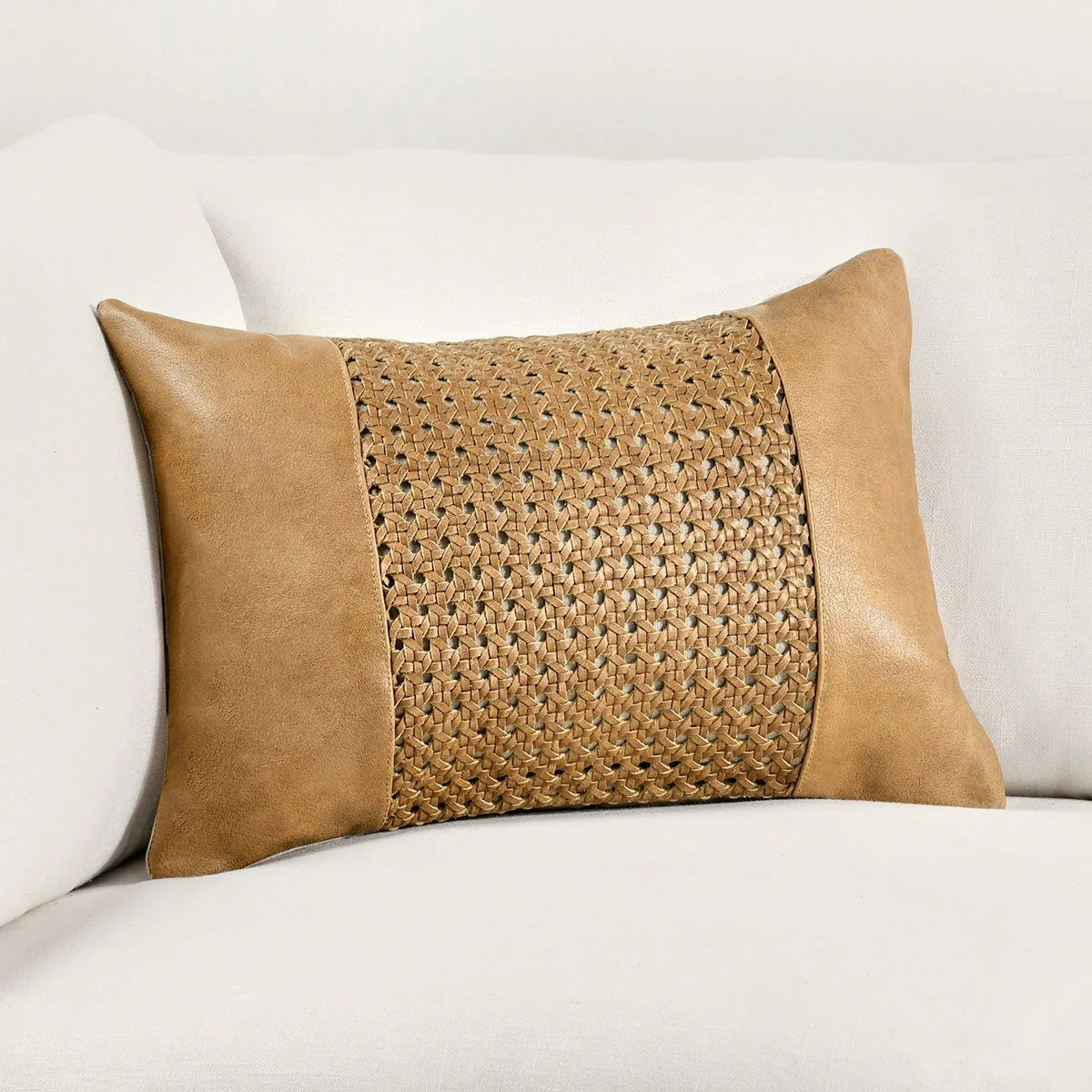 TOSCANO LEATHER CHESTNUT PILLOW