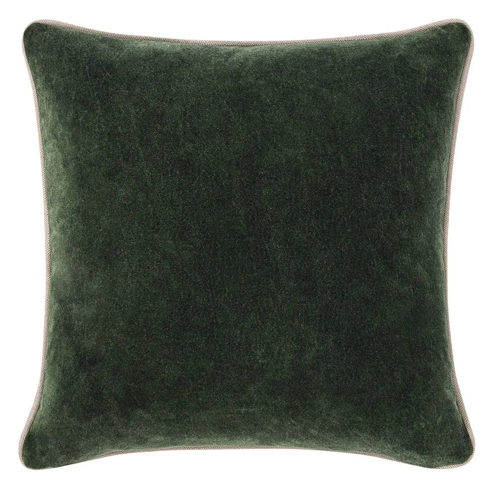 VELVET FOREST GREEN PILLOW 22X22"