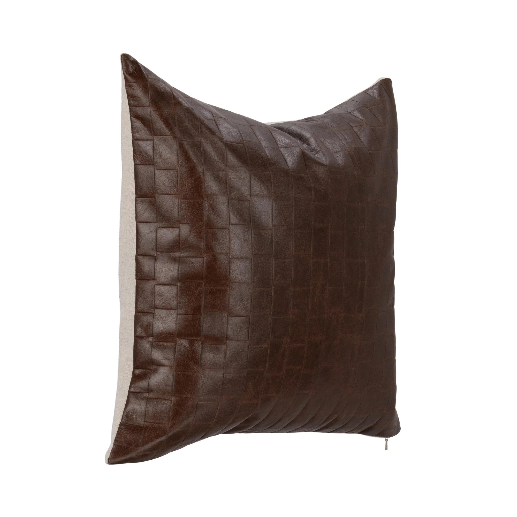 SESTON BROWN LEATHER PILLOW 20"