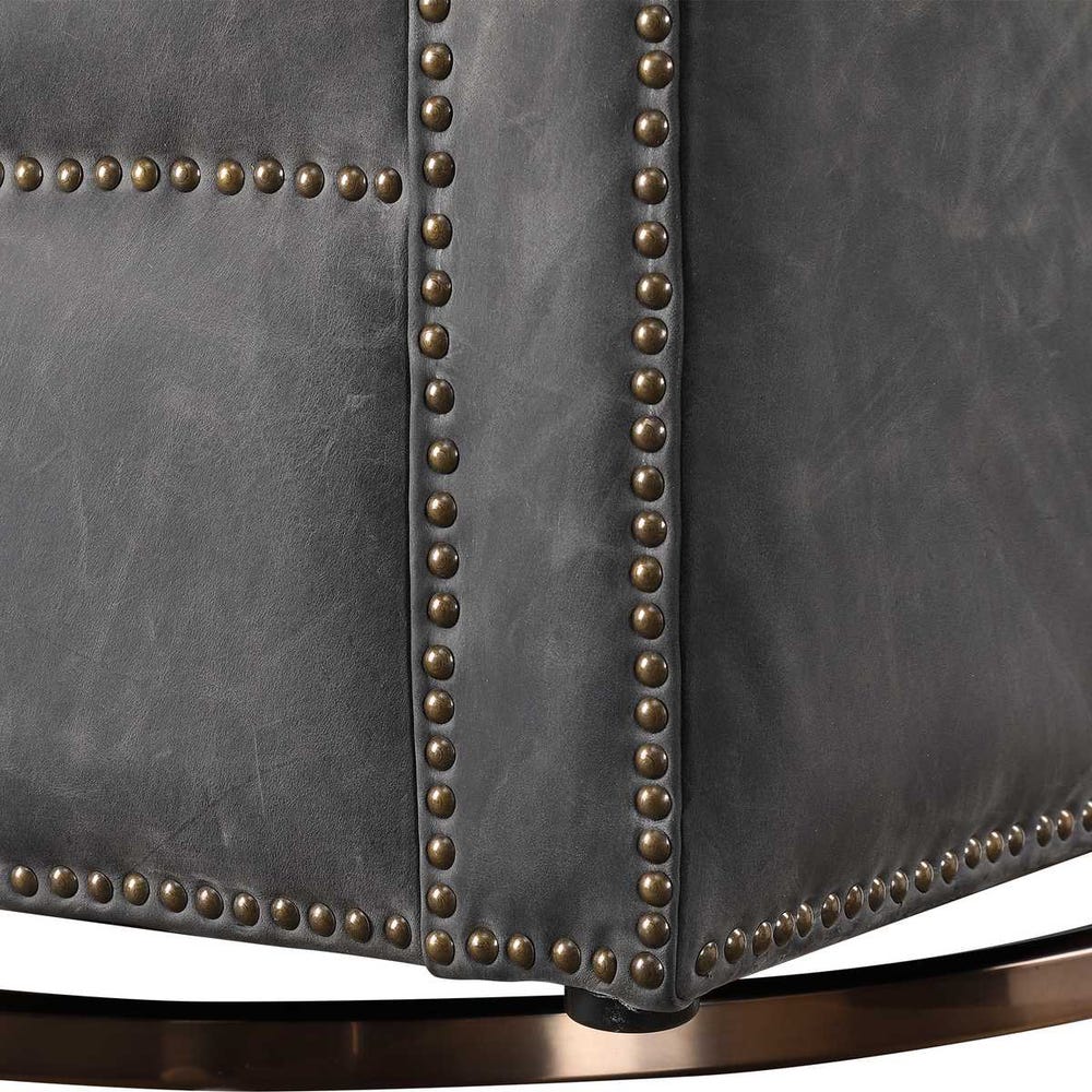 CHARCOAL LEATHER SWIVEL CHAIR