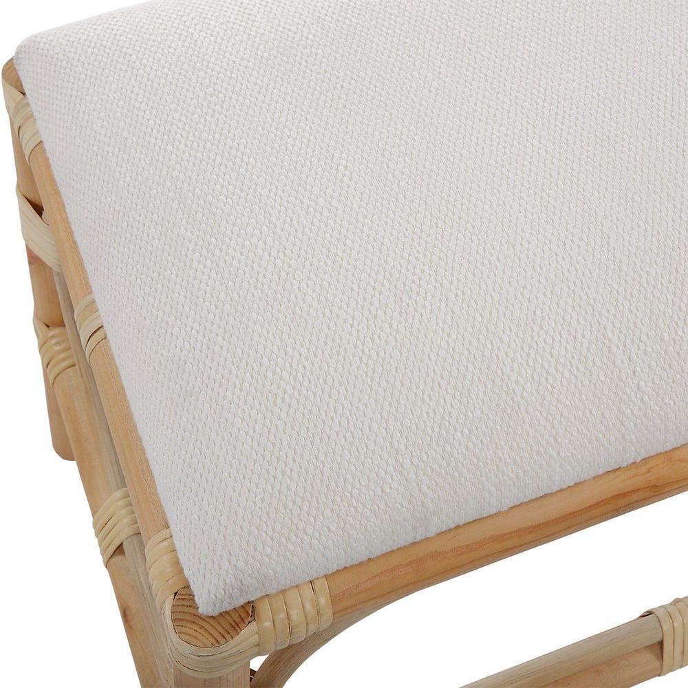 LAGUNA SMALL WHITE BENCH-24WX20HX16D"