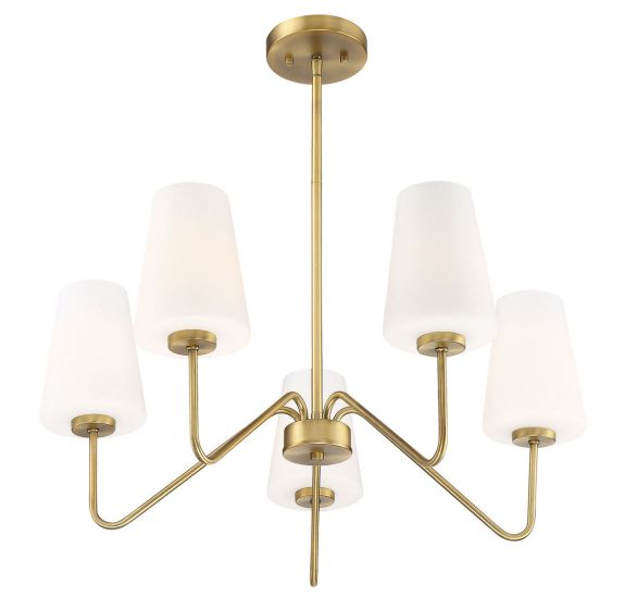 5 LIGHT CHANDELIER-BRASS
