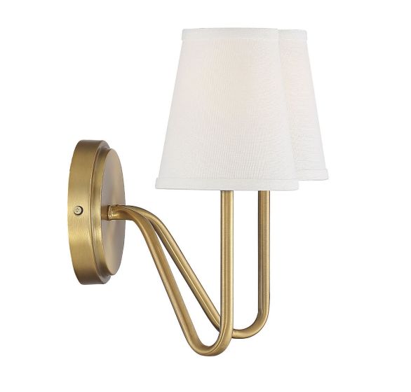 2-LIGHT NATURAL BRASS SCONCE